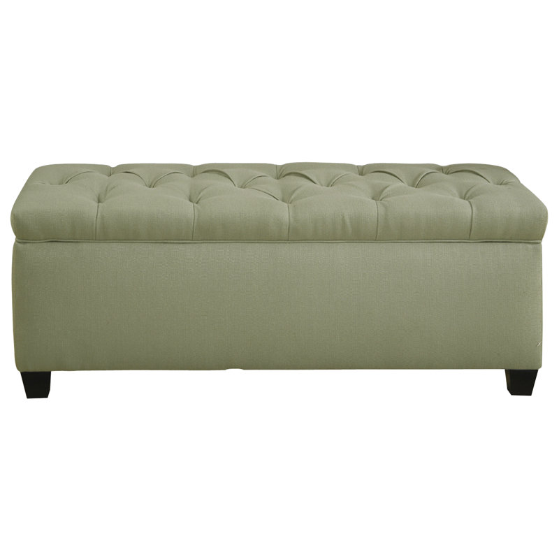 Banc de rangement rembourré Erik, Vert clair