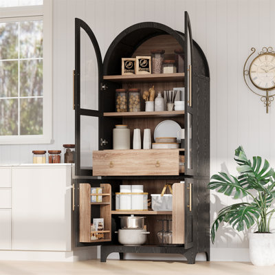 Grand garde-manger arqué 71 po avec tablettes de porte