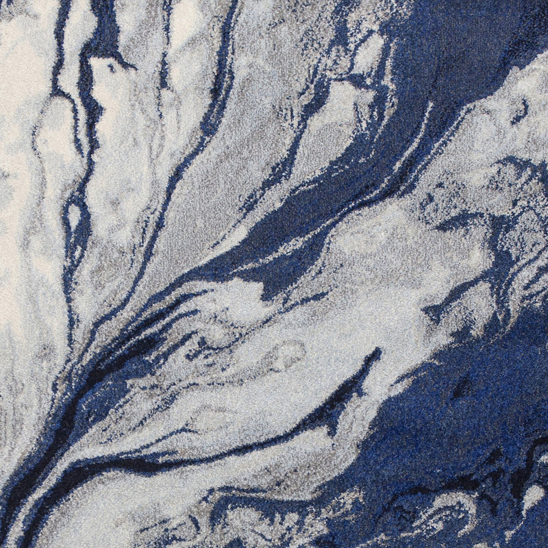 Illusions Abstract Area Rug, Rectangle 9'10" x 13'2", Blue