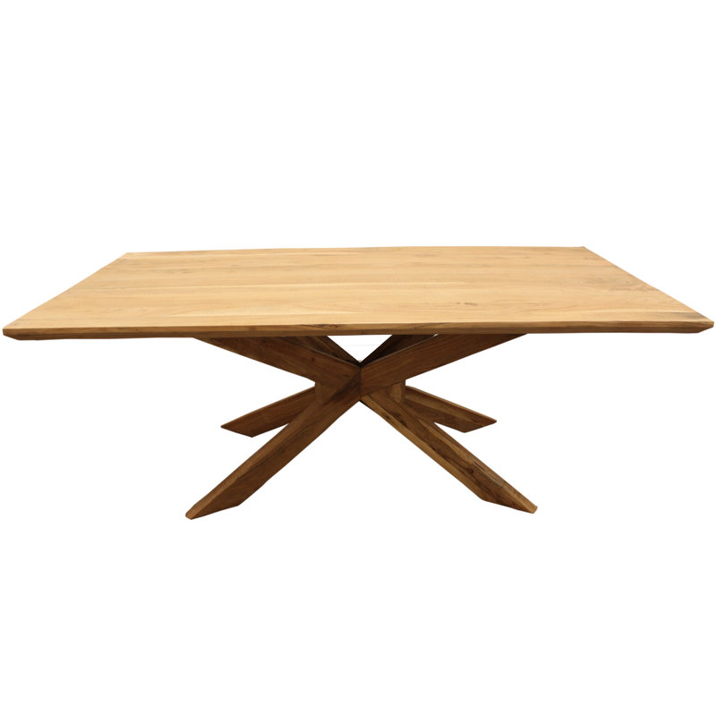 Aryhanna Brad Dining Table in Contemporary Natural Finish on Solid Wood
