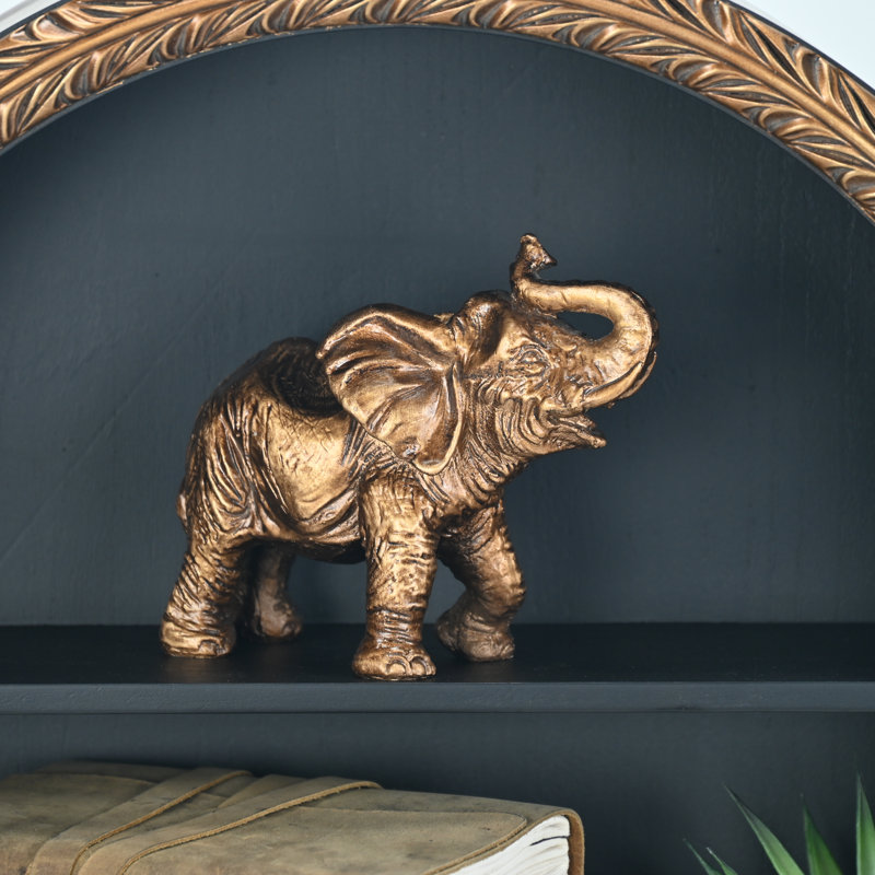 Décoration éléphant doré en résine Bovira