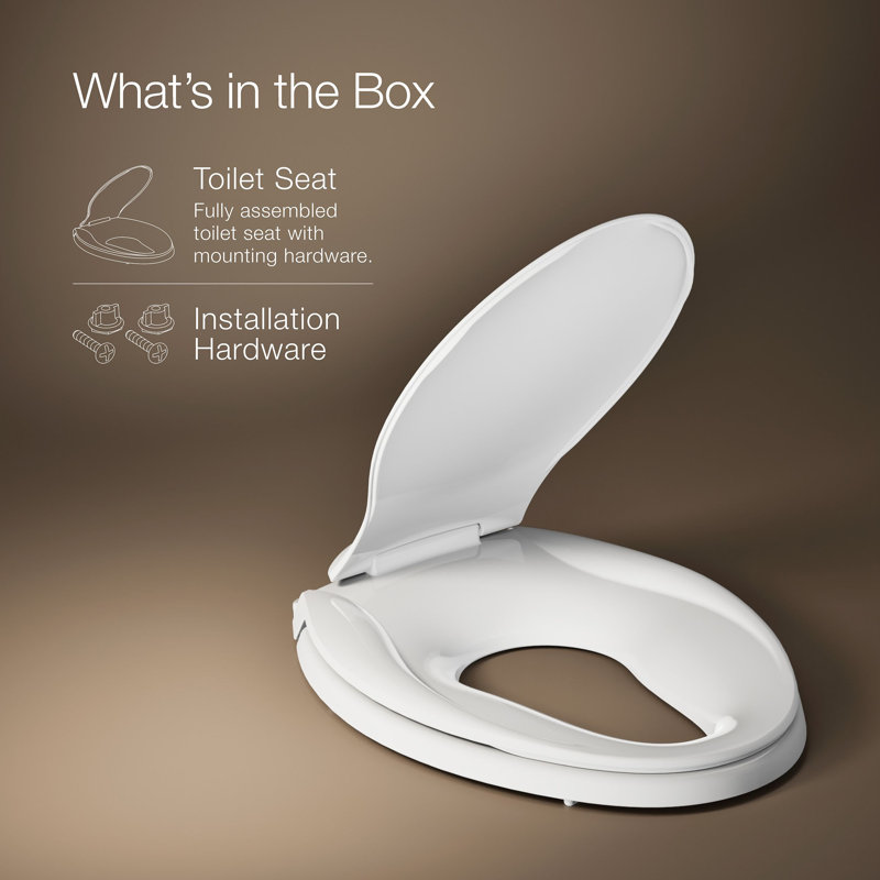Transitions® Quiet-Close with Grip-Tight Elongated Toilet Seat, White, Ready Latch