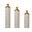 Vase de plancher en métal de style moderne, décoration de maison en forme de gouttelette, ensemble de 3 pièces de vase en métal blanc