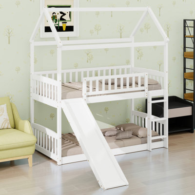 Bunk Bed with Slide and House Themed Bed with Slide