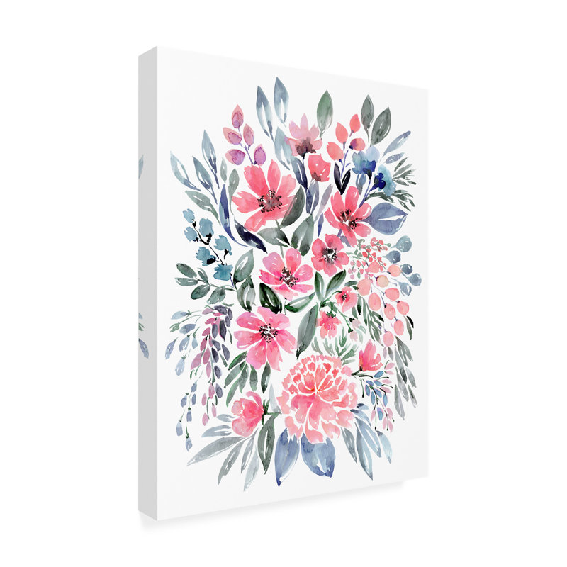 Bouquet floral floral aquarelle Clara, H 19 po x l 14 po x P 2 po