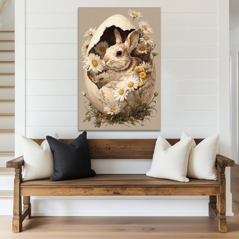  Art mural sur toile de lapin de Pâques - photos de lapin pour le printemps, art mural sur toile de Pâques pour décoration murale, impressions sur toile encadrées, 20 po x 30 po