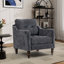 Fauteuil rembourré avec accoudoirs carrés et capitonnés-598846383
