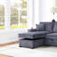 Ensemble de canapé convertible modulaire convertible en velours côtelé gris foncé
