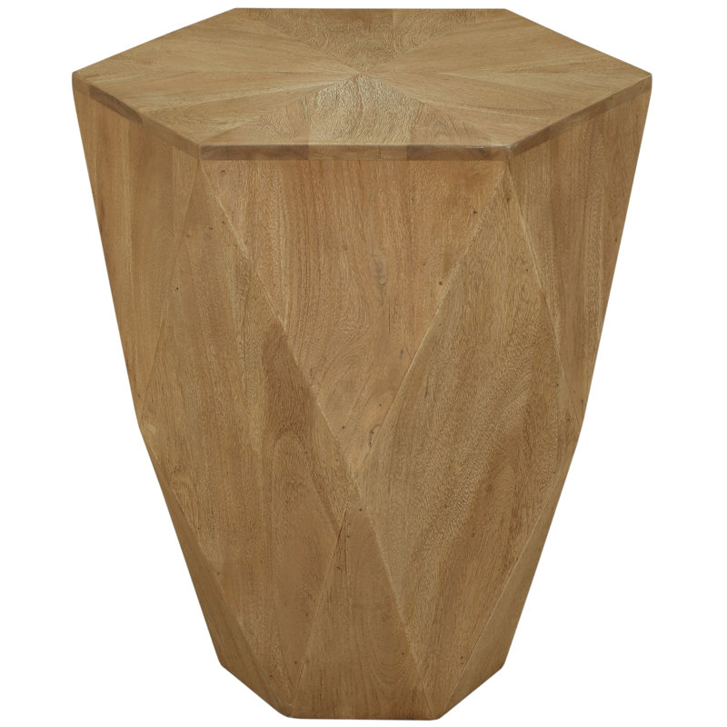 Diamante Oak Veneer Diamond Shaped End Table, Oak