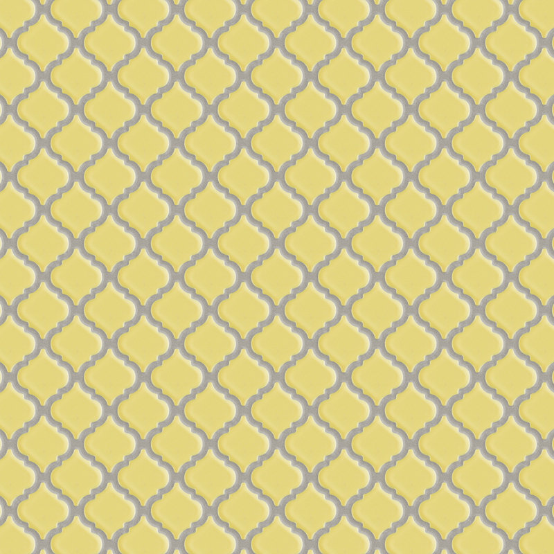 Hudson Tangier 2" x 2" Porcelain Arabesque Mosaic Wall & Floor Tile, Yellow