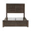 Lit double, cadre, tête de lit et lit double en placage de bouleau brun foncé-1839950338