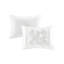 Ensemble d'édredon touffeté 7 pièces, ensemble de literie double blanc avec coussins décoratifs - Conception touffetée élégante et bourre en polyester hypoallergénique-122655288-122655292