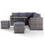 Rattan Park Modern Range Lille Corner Sofa Set With Dining Table In Grey Weave And Cushions