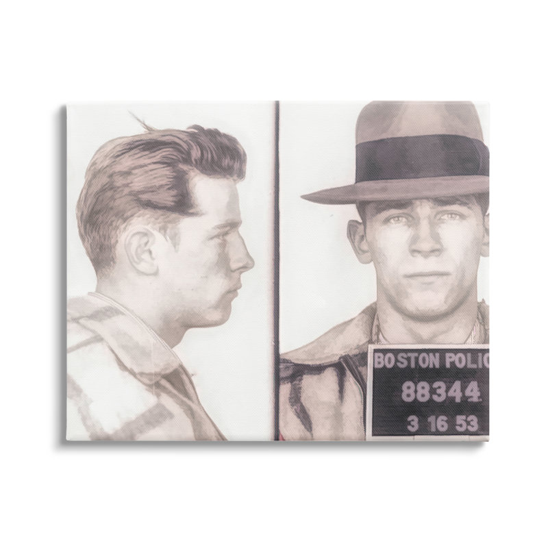 Photographie de la police Mugshot par Daniel Sproul, Whitey Bulger, L 20 po x H 16 po, Toile tendue