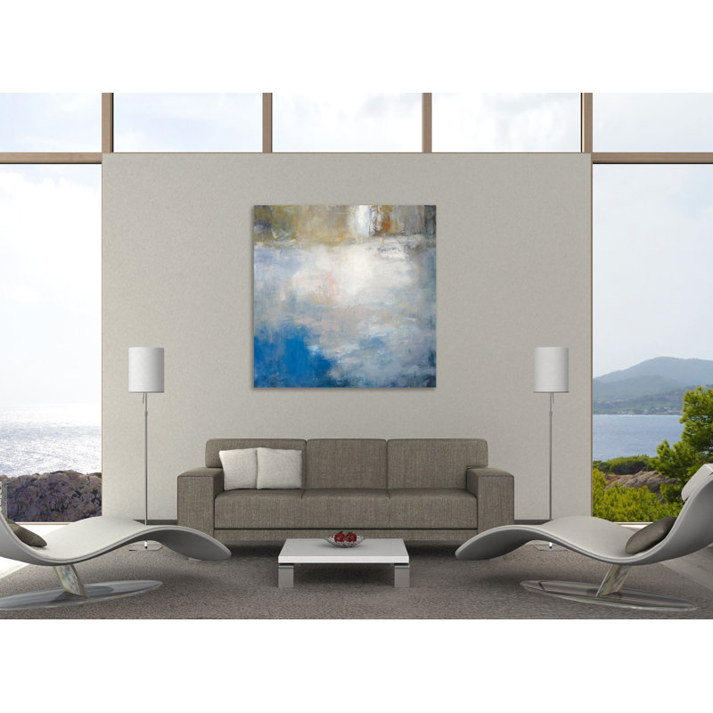 «River Abstract», toile tendue par Julia Purinton, H 18 po x l 18 po x P 1,5 po