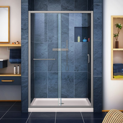 Infinity-Z 48" x 74.75" Clear Sliding Shower Door