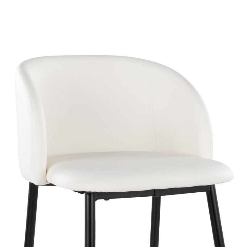  Tabouret de comptoir 26 po Terrance, Blanc, Noir, noir, noir, noir