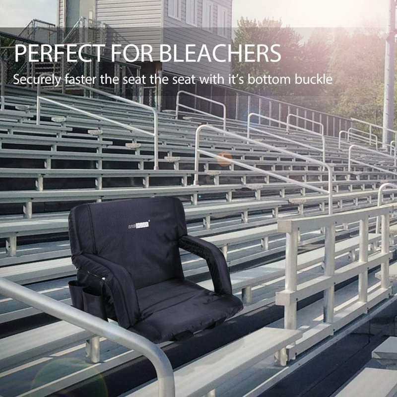24.5 inch Wide Reclining Stadium Seat, Black