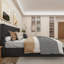 Grand lit avec rangement fonctionnel - Design élégant, compartiment de revêtement gris foncé, design-856445366-856445367