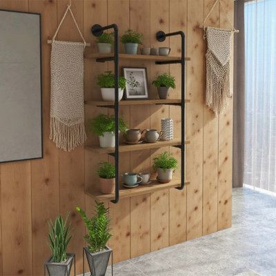 Industrial Wall Mounted Tiered Shelf