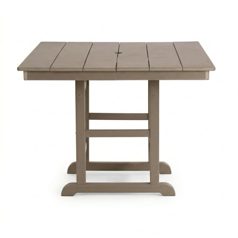 Table de salle à manger pliante carrée pour patio, Antique brown