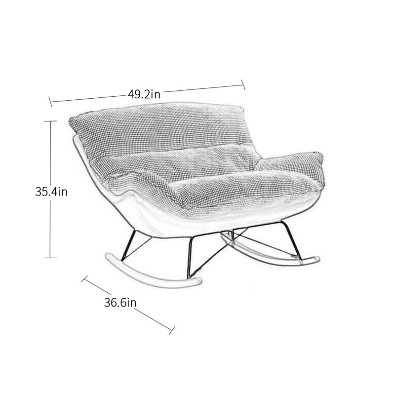 Chaise berçante double style nordique, Gris / Orange