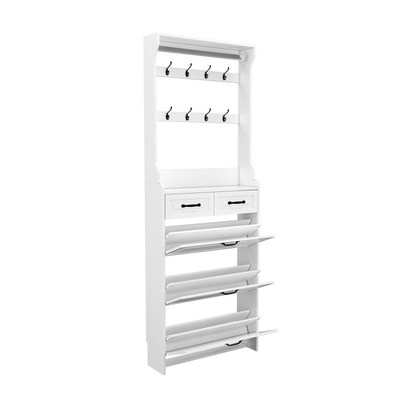 shoe cabinet  with 3 doors 2 drawers with hanger