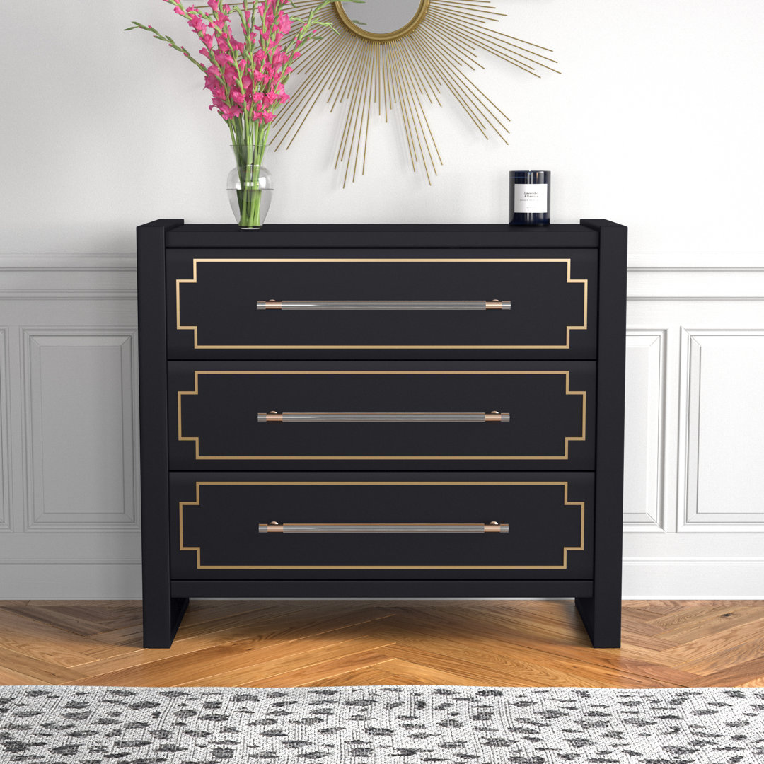Lowery 42'' W 3 - Drawer Dresser Everly Quinn