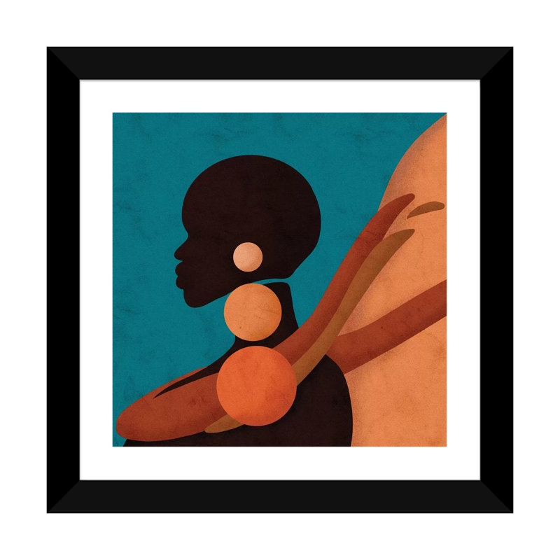 «Nya» par Reyna Noriega - reproduction imprimée, Papier encadré noir, H 24 po x l 24 po x p 1 po, Blanc