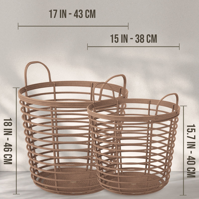 Panier de rangement PRISP Oaka Home, H 18,1 po x l 19,6 po x P 17 po, Bois naturel
