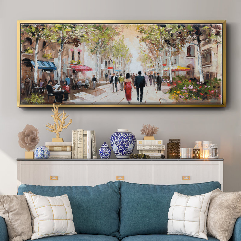 Paris Teal III- Framed Canvas