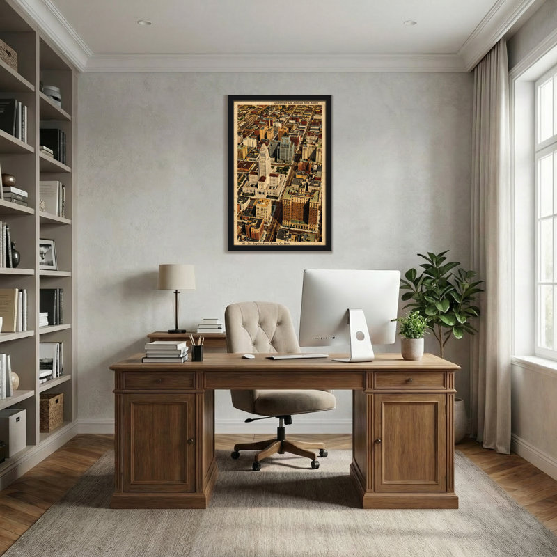 «Scenic & Cityscapes Downtown Los Angeles», impression rétro, H 18 po x l 12 po