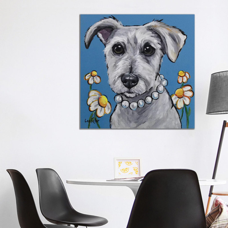 Schnauzer - Daisy - Wrapped Canvas Print, 93.98 cm H x 93.98 cm W x 1.91 cm D
