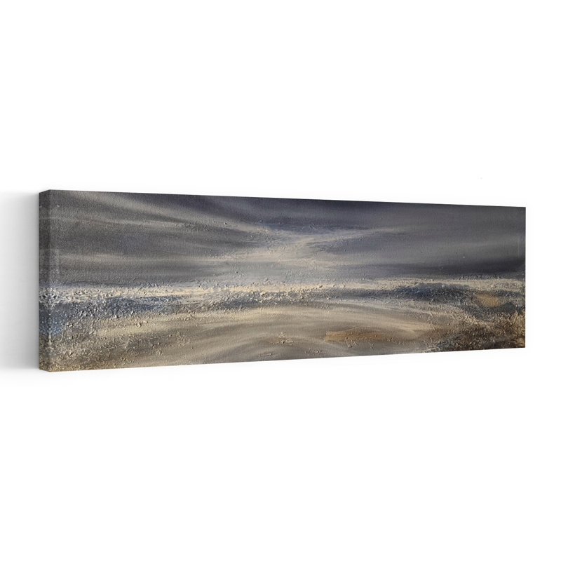 Art mural abstrait contemporain Moody, H 12 po x l 36 po