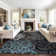 Carius Performance Floral Gray/Blue/Black/White Area Rug