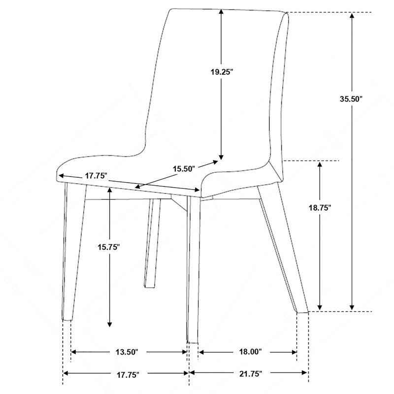 Natural Walnut 5-Piece Dining Set, 5
