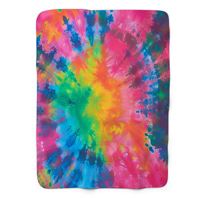 Jeté Luminous Tie-Dye - 1 pièce de qualité supérieure Sherpa
