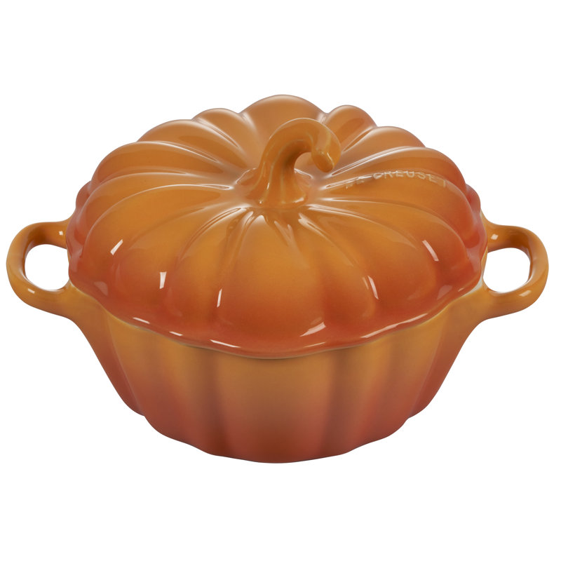 Le Creuset Stoneware Pumpkin Mini Cocotte, 13 oz., Persimmon