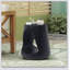 Table d'appoint creuse, texture semblable au bois, couleur noire-623609920