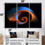 Délicat spirale subtile bleu orange - ensemble d'art mural géométrique-384986338-384986351