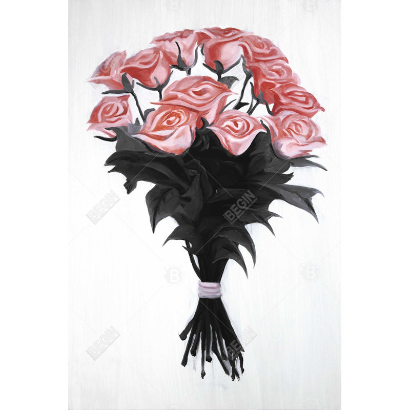Bouquet of coral roses Bath Mat with Non-Slip Backing - Quick Dry Memory Foam Bathroom Rug - Absorbent - Modern Plush Spa-Style - Machine Washable