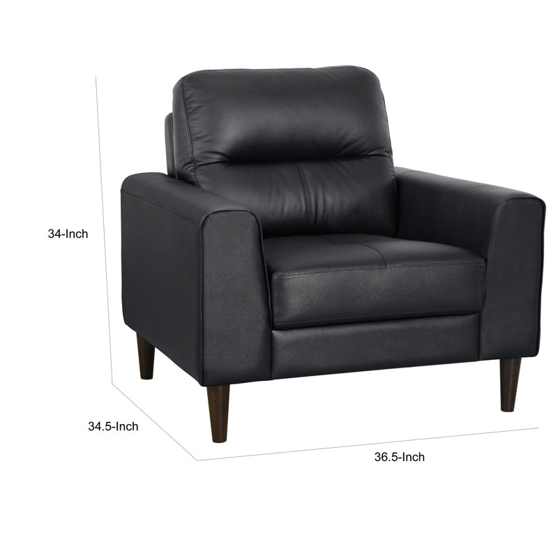 Fauteuil Sebiha, Similicuir noir