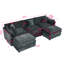 Canapé-lit en chenille moderne avec repose-pieds-1006864266-1006864276