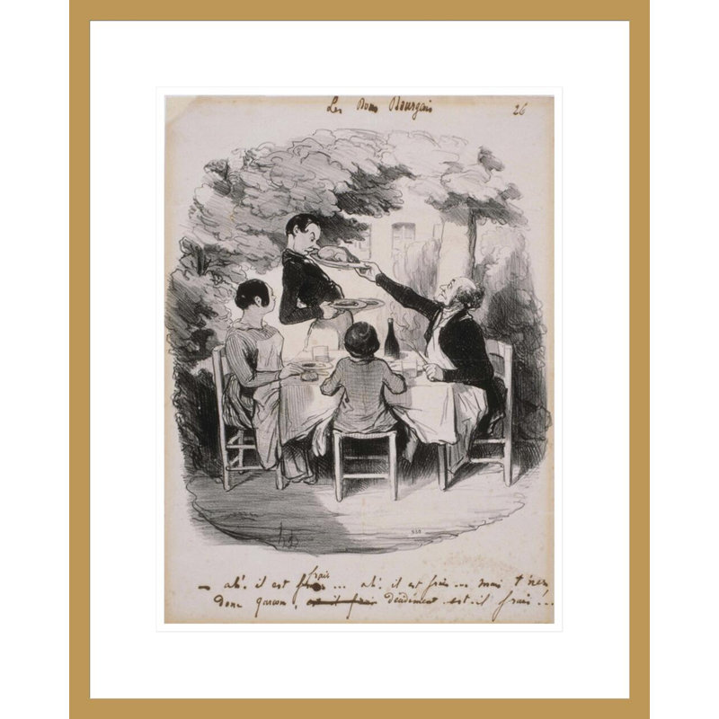 Honoré Daumier - estampe numérique encadrée, H 21,75 po x l 17,55 po