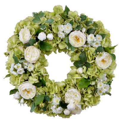 Mixed Rose And Hydrangea Wreath