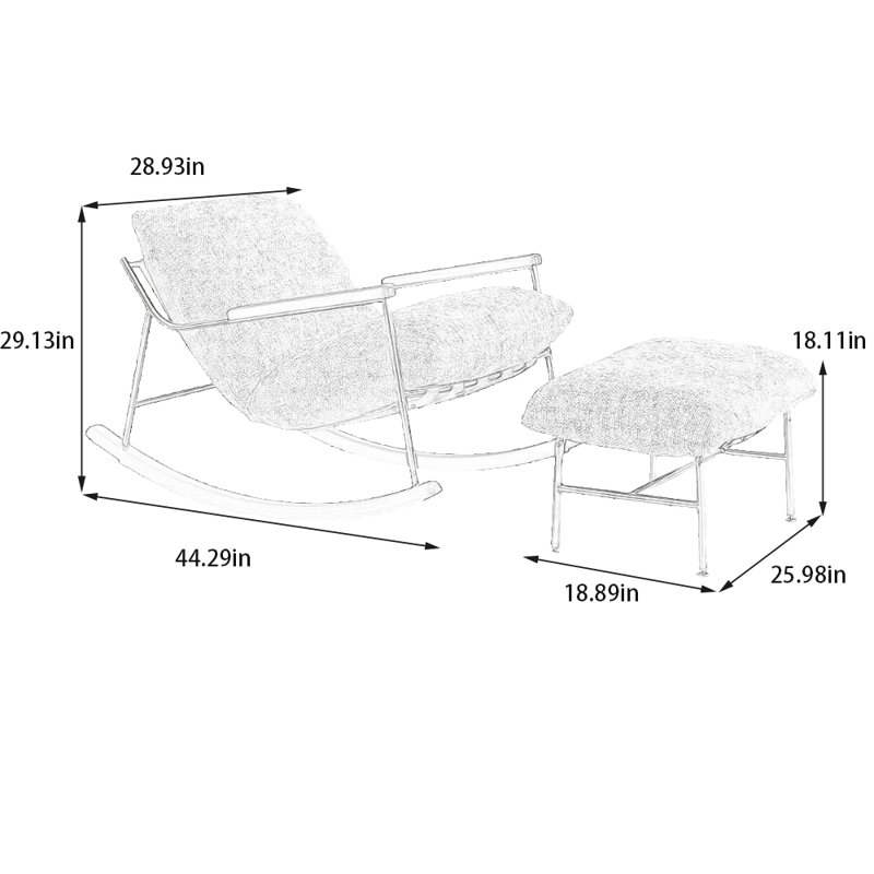 Chaise berçante ergonomique en chenille confortable
