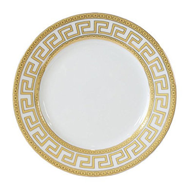 Gold Greek Key 12-piece Porcelain Dinner Set For 4 Person