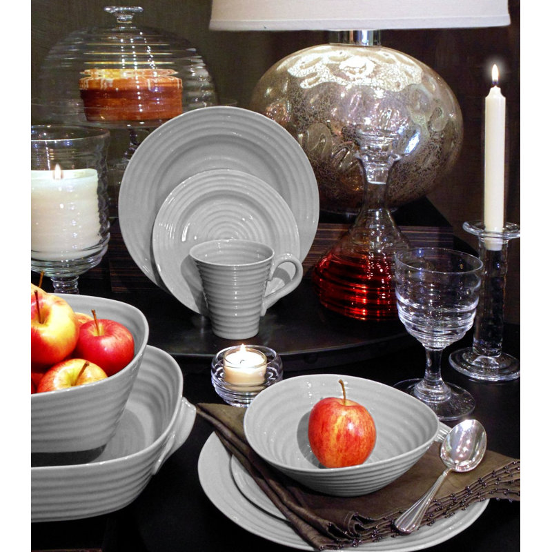 Portmeirion Sophie Conran Gray Large Handled Oval Roasting Dish