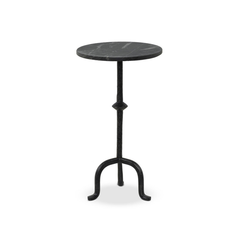 Jocelyn Marble End Table, Black Marble