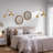 Modern 2pcs Swing Arm Plug In Wall Sconces, Adjustable Lampshade, Gold